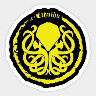 Cthulhu Logo Yellow Sticker